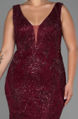 Long Burgundy Plus Size Evening Dress ABU3214