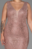 Long Onion Skin Plus Size Evening Dress ABU3214