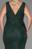 Long Emerald Green Plus Size Evening Dress ABU3214