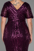 Plum Short Plus Size Evening Dress ABK686