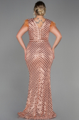 Salmon Long Evening Dress ABU1044