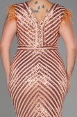 Salmon Long Evening Dress ABU1044