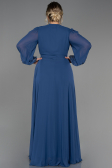 Indigo Long Chiffon Plus Size Evening Dress ABU3075