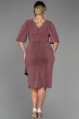 Powder Color Midi Oversized Evening Dress ABK1625