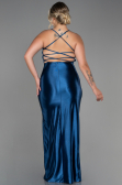 Oil Green Long Satin Plus Size Evening Dress ABU3053