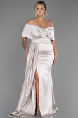 Mink Long Satin Plus Size Evening Dress ABU2873