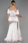 Mink Long Satin Plus Size Evening Dress ABU2873