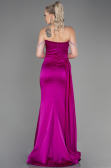 Fuchsia Long Satin Evening Dress ABU2618