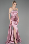 Powder Color Long Satin Evening Dress ABU2618