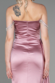 Powder Color Long Satin Evening Dress ABU2618