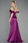 Plum Long Satin Evening Dress ABU2087