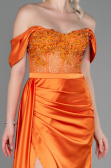 Orange Long Satin Evening Dress ABU2087
