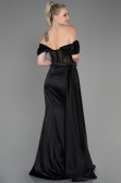 Long Black Satin Evening Dress ABU2087