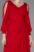 Long Red Chiffon Evening Dress ABU3220