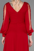 Long Red Chiffon Evening Dress ABU3220