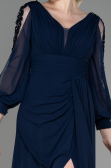 Long Navy Blue Chiffon Evening Dress ABU3220