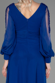Long Sax Blue Chiffon Evening Dress ABU3220