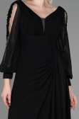 Long Black Chiffon Evening Dress ABU3220