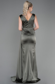 Long Olive Drab Satin Evening Dress ABU3235