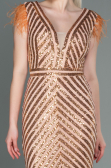 Salmon Long Evening Dress ABU881
