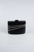 Black Plaster Fabric Night Bag SH822