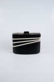 Black-Silver Plaster Fabric Night Bag SH822