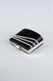 Black-Silver Plaster Fabric Night Bag SH822