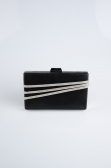 Black-Silver Plaster Fabric Night Bag SH819