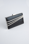 Black-Silver Plaster Fabric Night Bag SH819