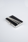 Black-Silver Plaster Fabric Night Bag SH819