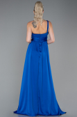 Long Sax Blue Chiffon Prom Gown ABU3204