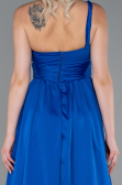Long Sax Blue Chiffon Prom Gown ABU3204