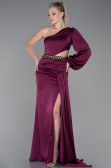 Plum Long Satin Prom Gown ABU2625