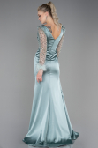 Mint Long Satin Evening Dress ABU3080