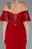 Long Red Dantelle Mermaid Prom Dress ABU2581
