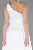 Long White Satin Evening Dress ABU2933