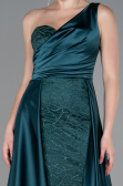 Long Emerald Green Satin Evening Dress ABU2933
