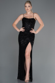 Long Black Scaly Evening Dress ABU3246