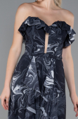 Black-Anthracite Long Prom Gown ABU3086