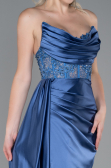 Indigo Long Satin Evening Dress ABU2127