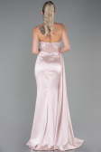 Powder Color Long Satin Evening Dress ABU2127