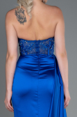 Long Sax Blue Satin Evening Dress ABU2127