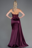 Cherry Colored Long Satin Evening Dress ABU2127