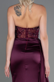 Cherry Colored Long Satin Evening Dress ABU2127