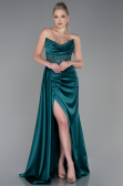 Long Emerald Green Satin Evening Dress ABU2127