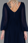 Long Navy Blue Chiffon Evening Dress ABU3243