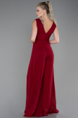 Burgundy Chiffon Invitation Dress ABT075