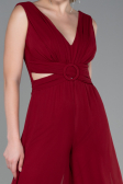 Burgundy Chiffon Invitation Dress ABT075