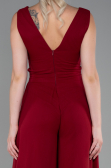 Burgundy Chiffon Invitation Dress ABT075