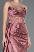 Onion Skin Long Satin Evening Dress ABU2127